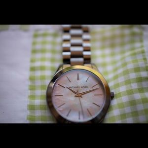 Michael Kors Slim Runway 42mm Watch, Mother of Pearl Face + Extra Links